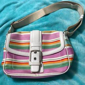Coach Hampton stripe crossbody bag